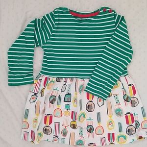 Green striped dress animals pattern